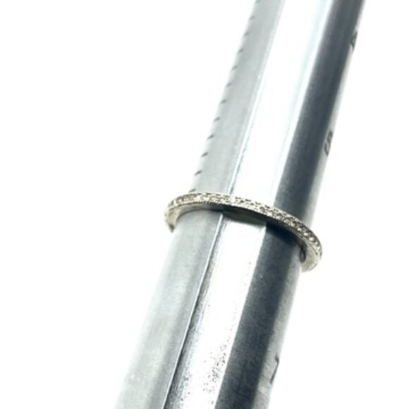 STERLING SILVER 925 CZ ETERNITY BAND RING SIZE 6.75 MINIMALIST STACKABLE THIN - Picture 11 of 13